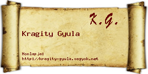 Kragity Gyula névjegykártya