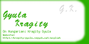 gyula kragity business card